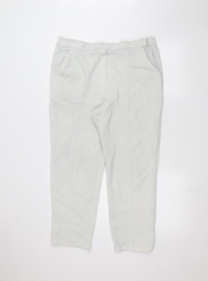 St michael Womens White Trousers Size 18 L25 in