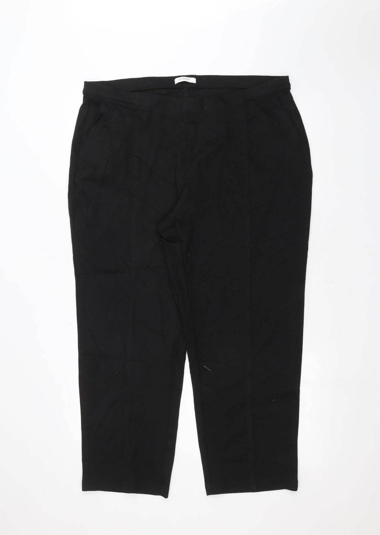Marks and Spencer Womens Black   Trousers  Size 20 L25 in