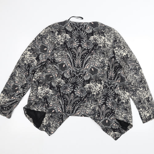 Peacocks Womens Black Floral  Jacket  Size 14
