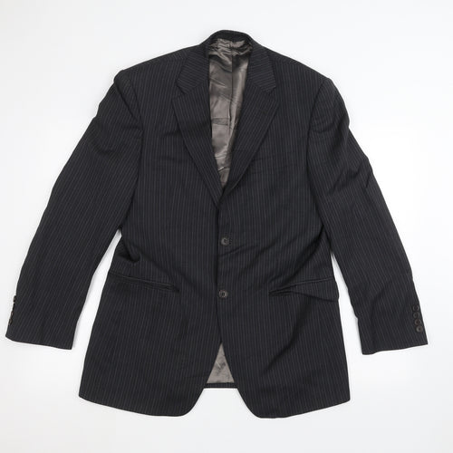 Marks and Spencer Mens Black Striped  Jacket Suit Jacket Size 38
