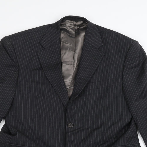 Marks and Spencer Mens Black Striped  Jacket Suit Jacket Size 38
