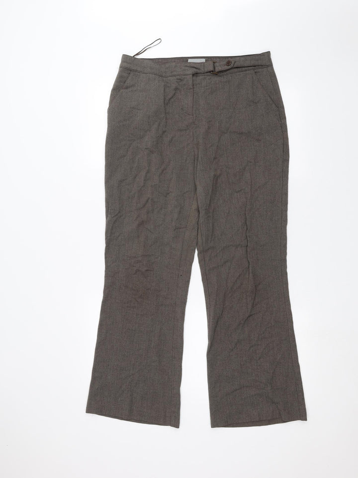 Per Una Womens Brown Trousers Size 14 L25 in