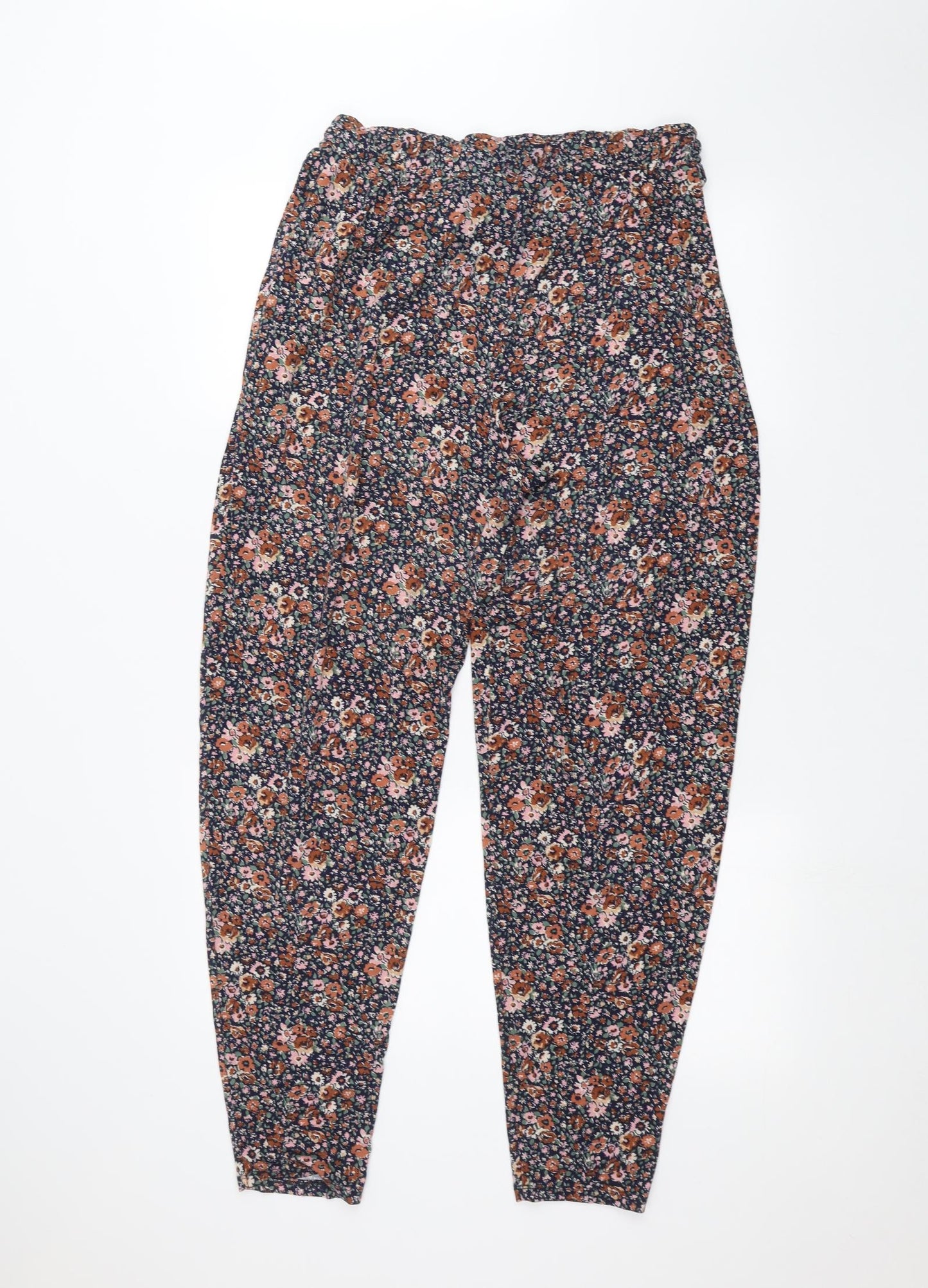 NEXT Womens Blue Floral  Trousers  Size 16 L26 in