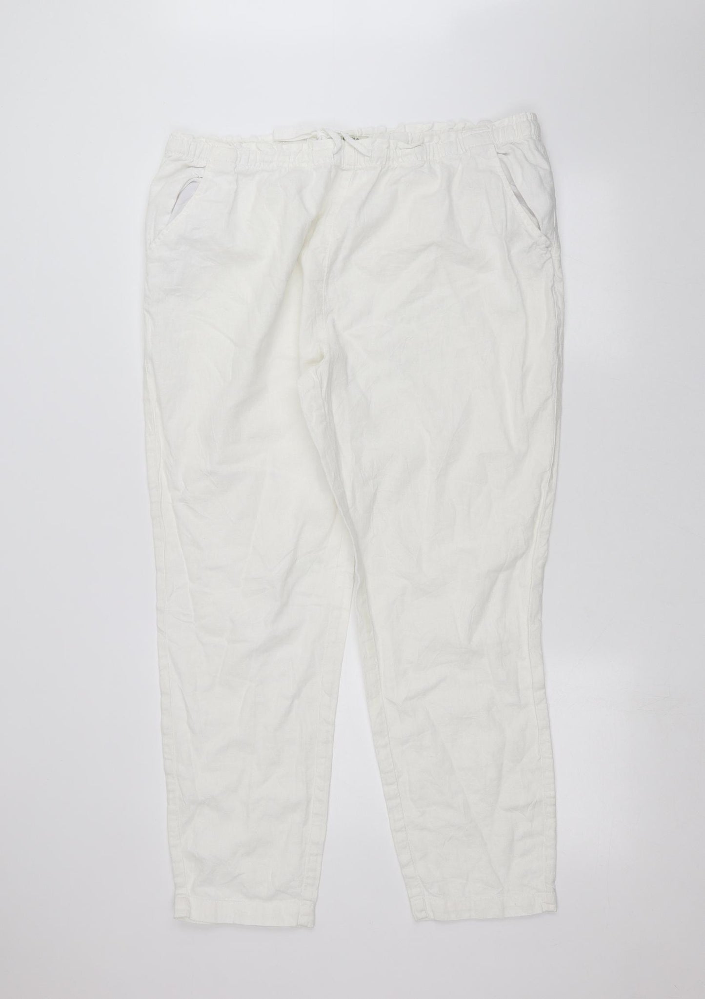 Papaya Womens White   Trousers  Size 18 L27 in