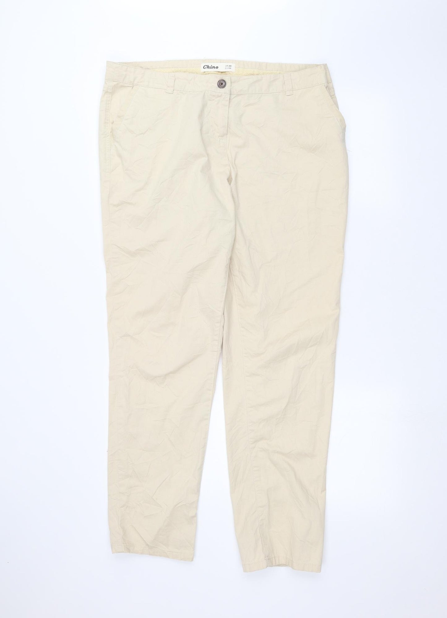 New Look Womens Beige   Trousers  Size 16 L28 in