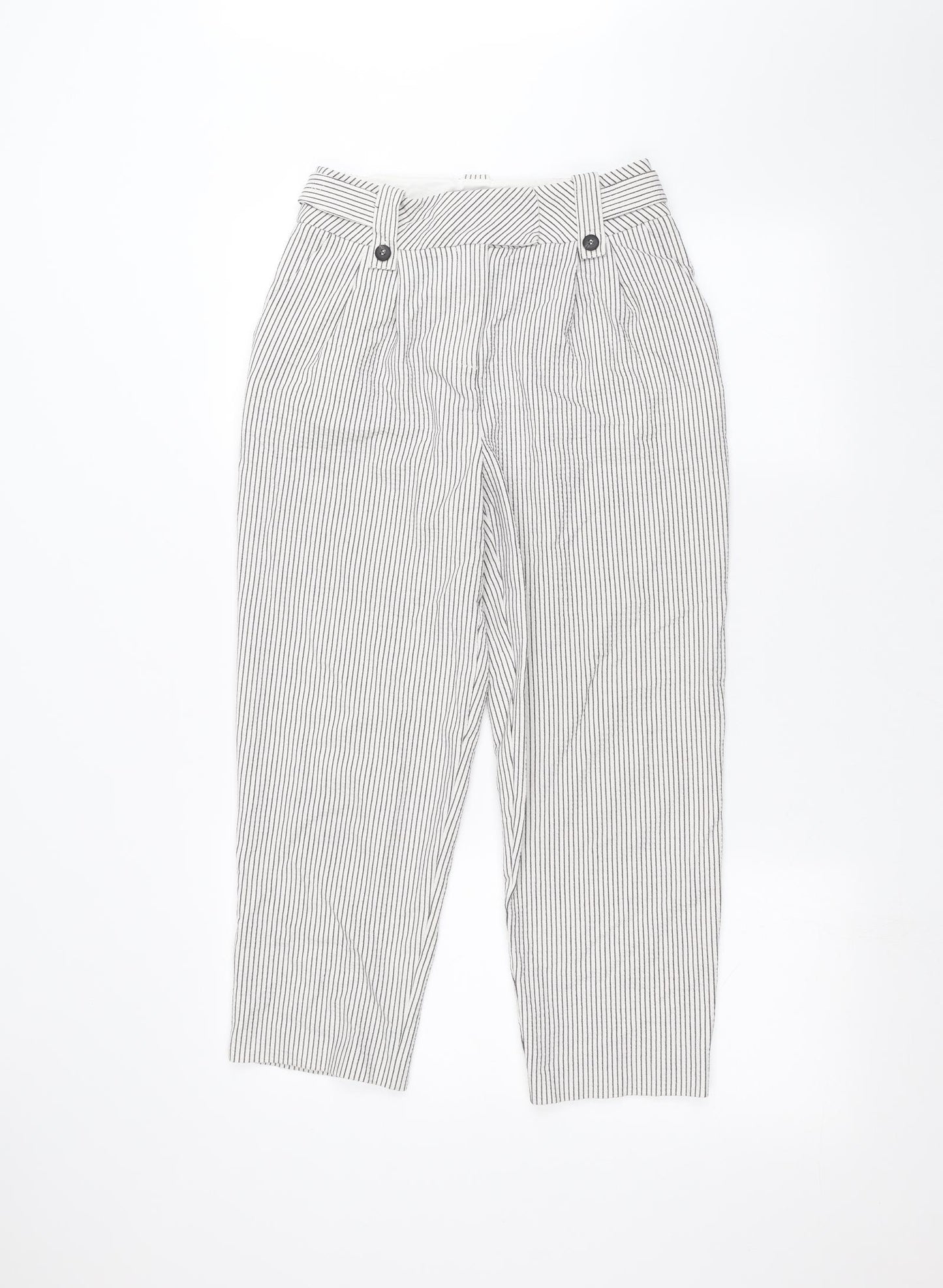 Topshop Womens White Striped  Trousers  Size 8 L23 in