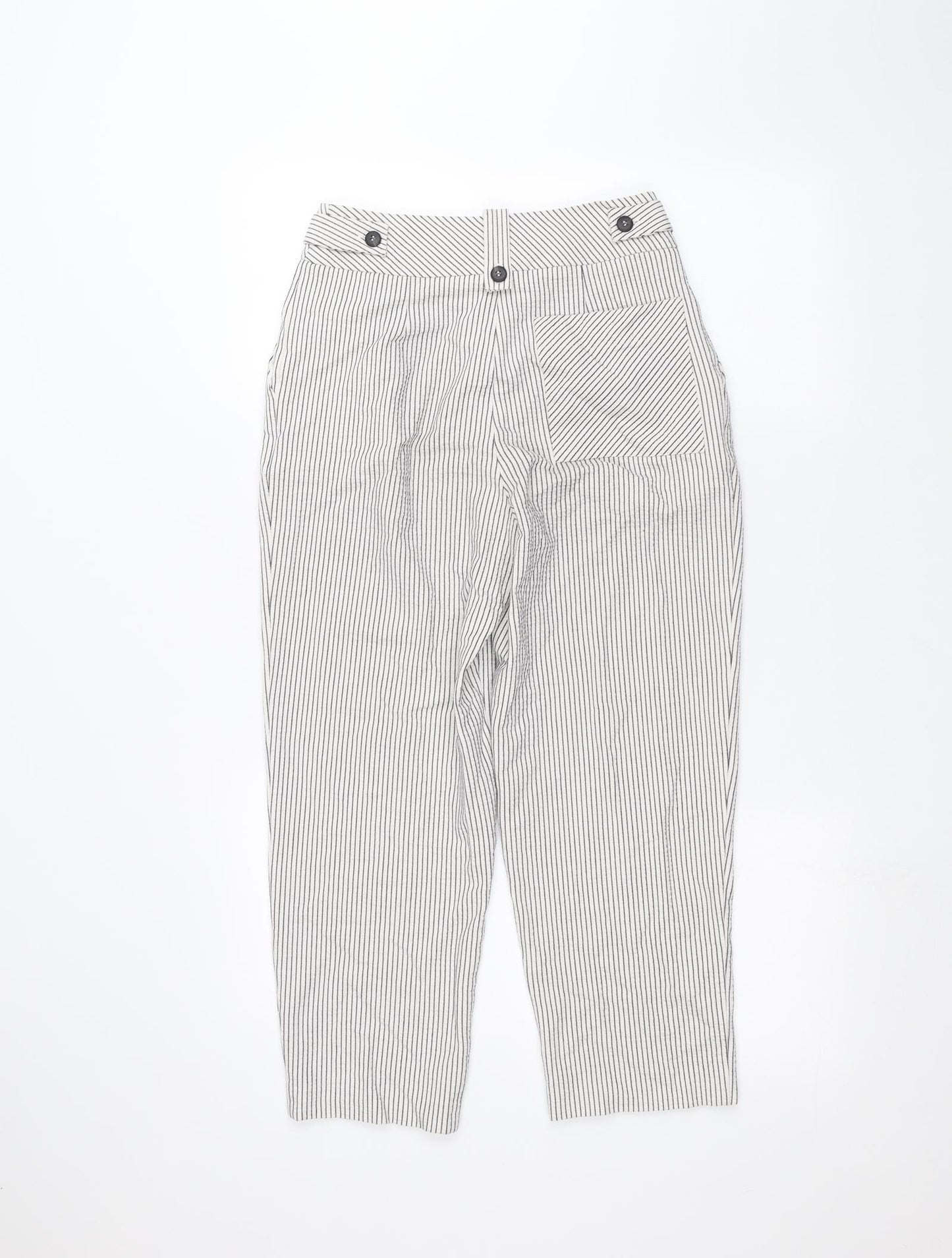 Topshop Womens White Striped  Trousers  Size 8 L23 in
