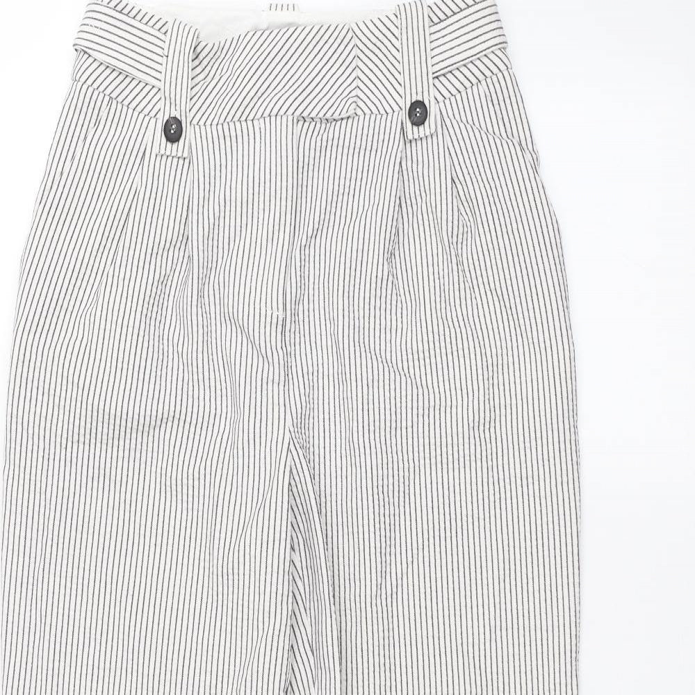 Topshop Womens White Striped  Trousers  Size 8 L23 in