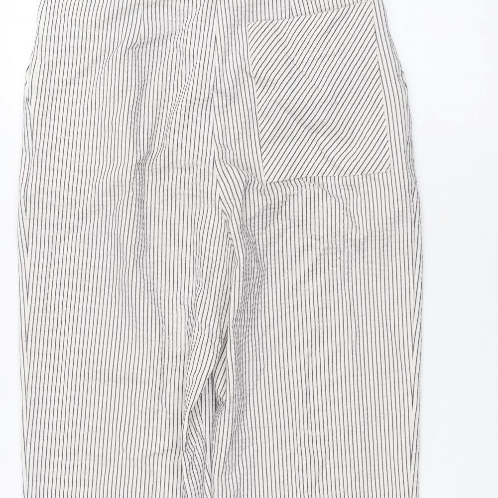 Topshop Womens White Striped  Trousers  Size 8 L23 in