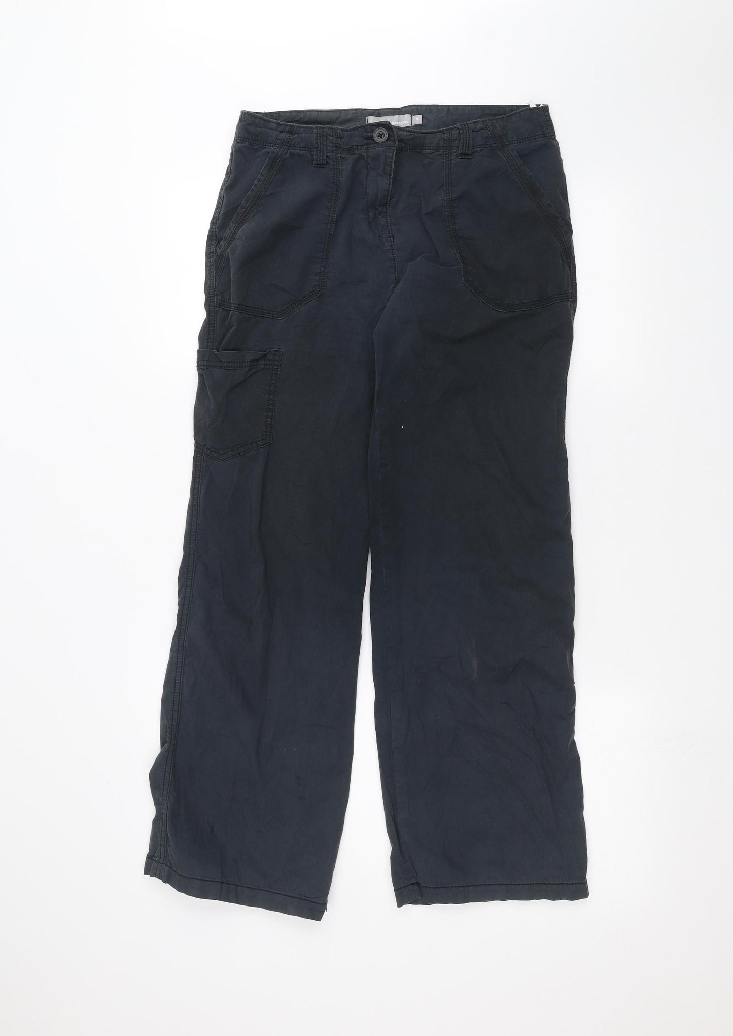 Marks and Spencer Womens Blue   Cargo Trousers Size M L28 in