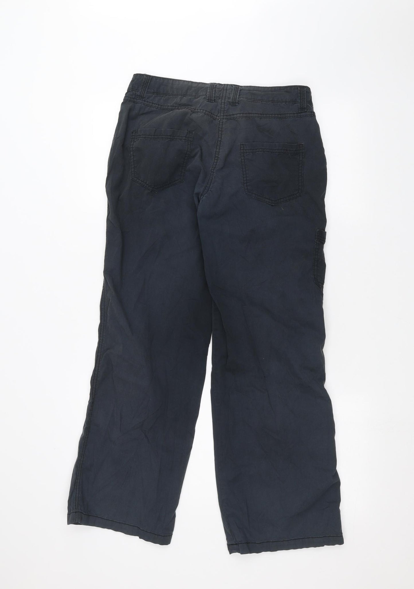 Marks and Spencer Womens Blue   Cargo Trousers Size M L28 in
