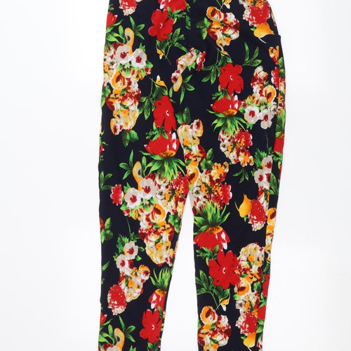 Missi London Womens Blue Floral  Trousers  Size 12 L25 in