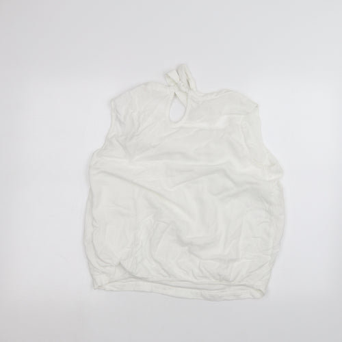 Preworn Womens White   Basic Blouse Size L