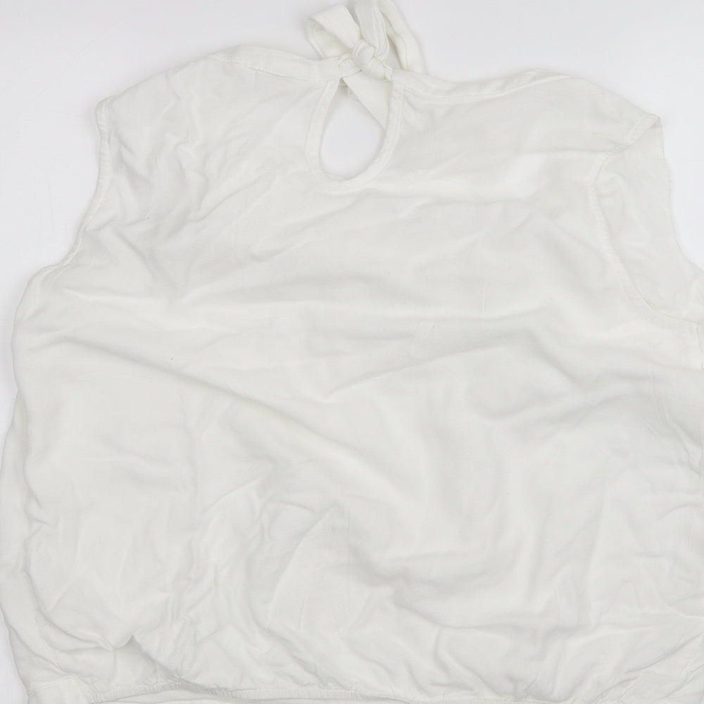 Preworn Womens White   Basic Blouse Size L