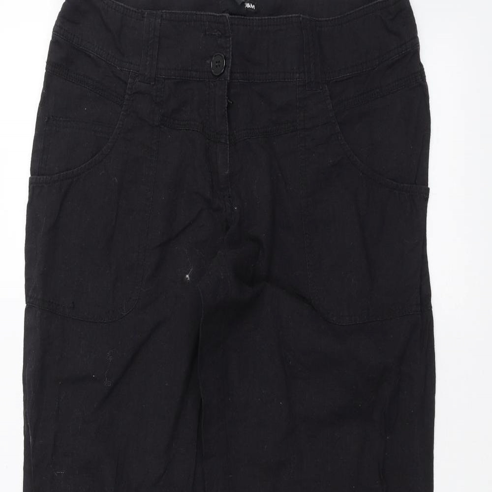 H&M Womens Black   Trousers  Size 12 L27 in