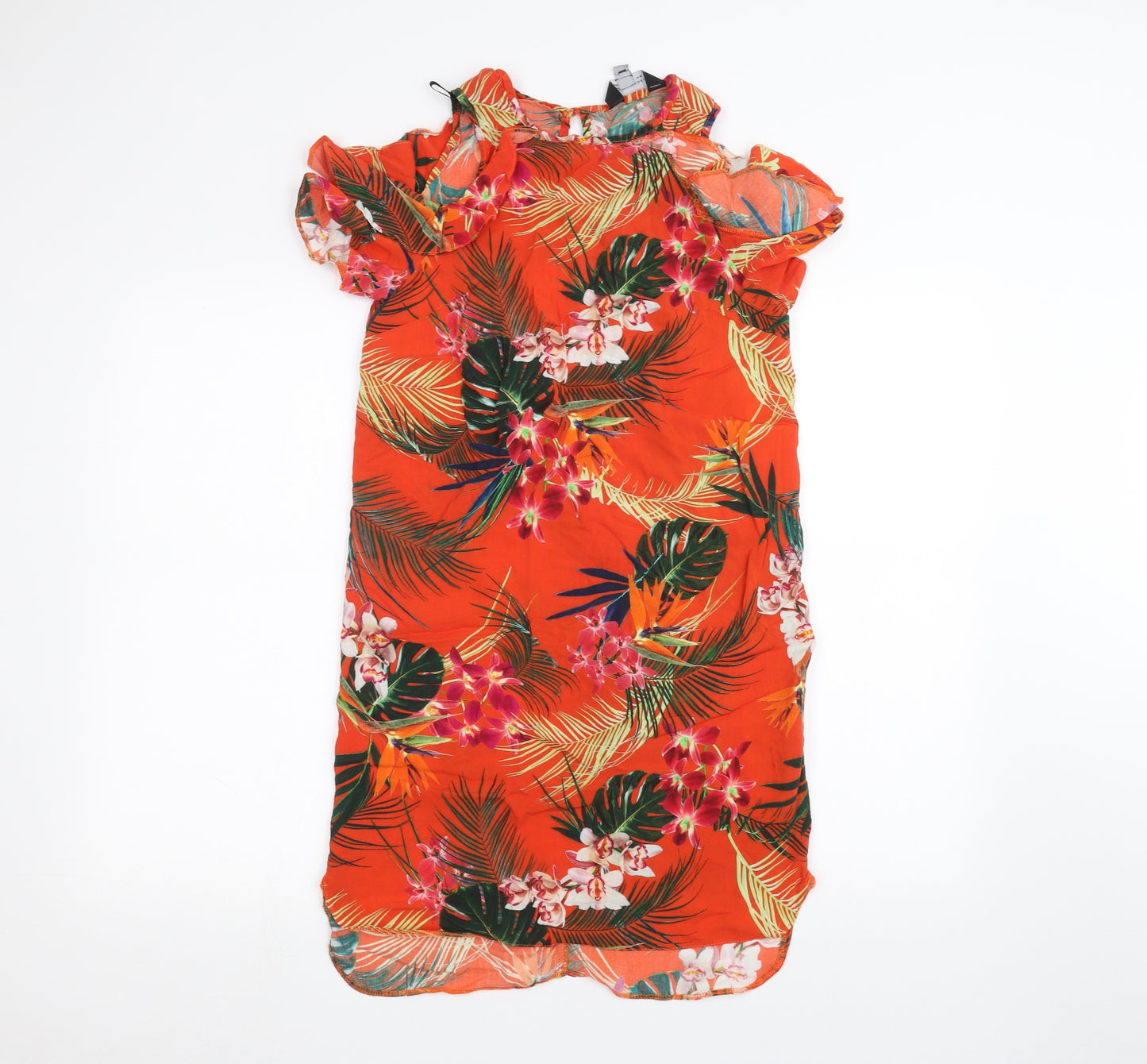 Dorothy Perkins Womens Orange Floral  Basic Blouse Size 10