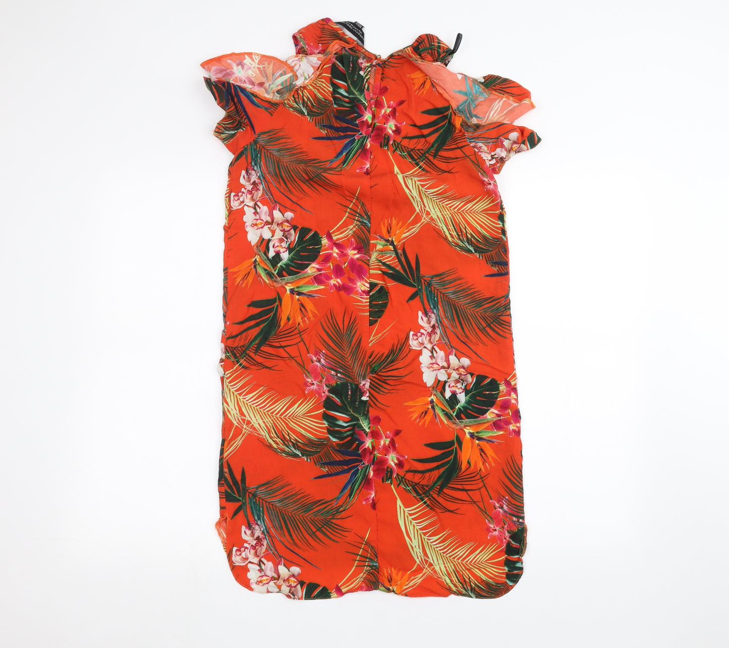 Dorothy Perkins Womens Orange Floral  Basic Blouse Size 10