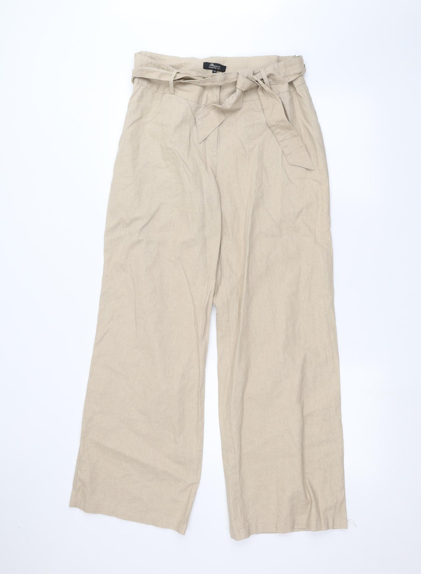 Peacocks Womens Beige   Trousers  Size 14 L27 in