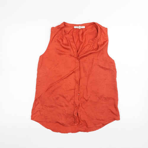 Daniel Rainn Womens Orange   Basic Button-Up Size S
