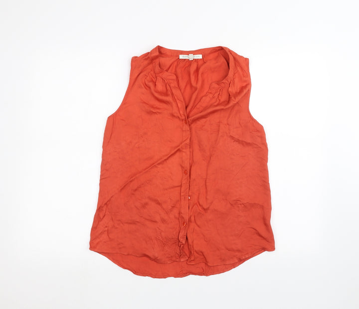 Daniel Rainn Womens Orange   Basic Button-Up Size S