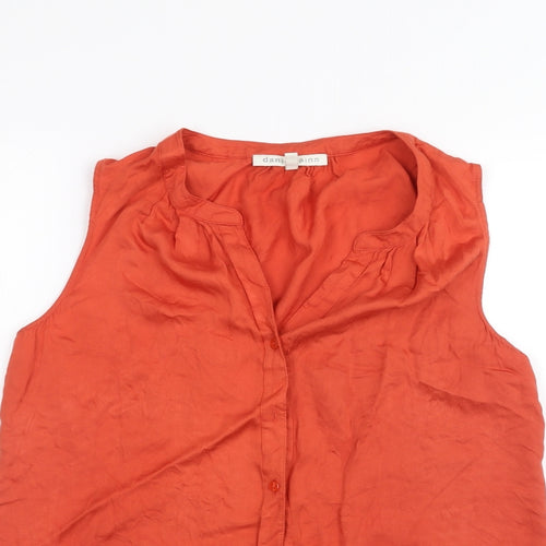 Daniel Rainn Womens Orange   Basic Button-Up Size S