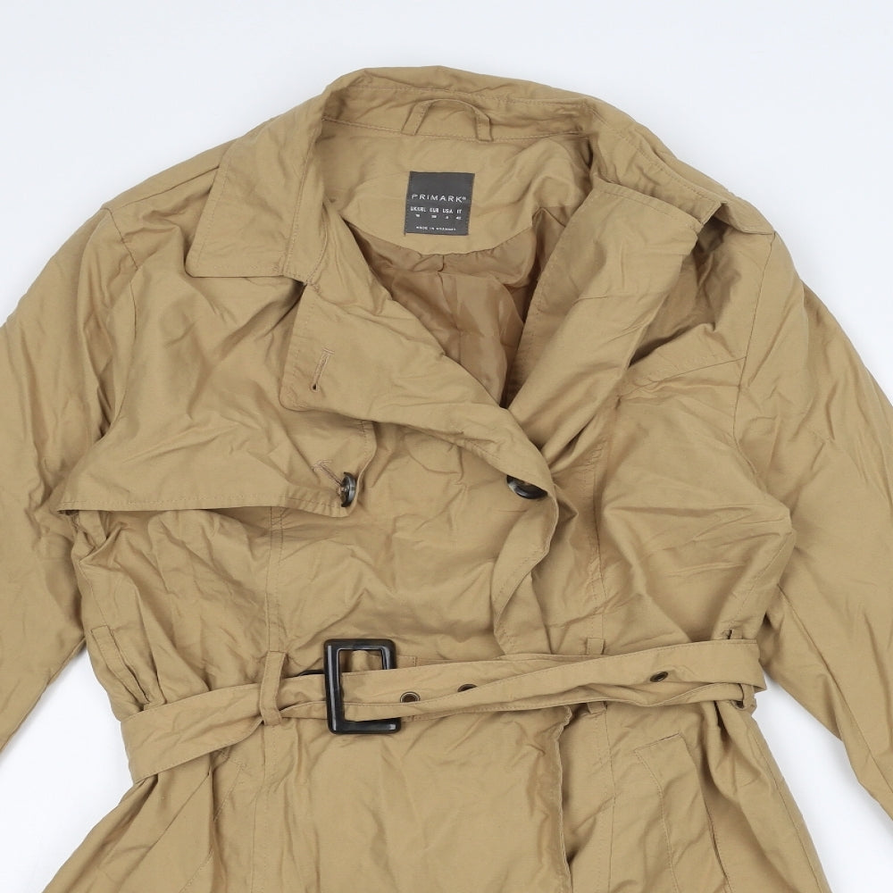 Primark Womens Beige   Overcoat Coat Size 10