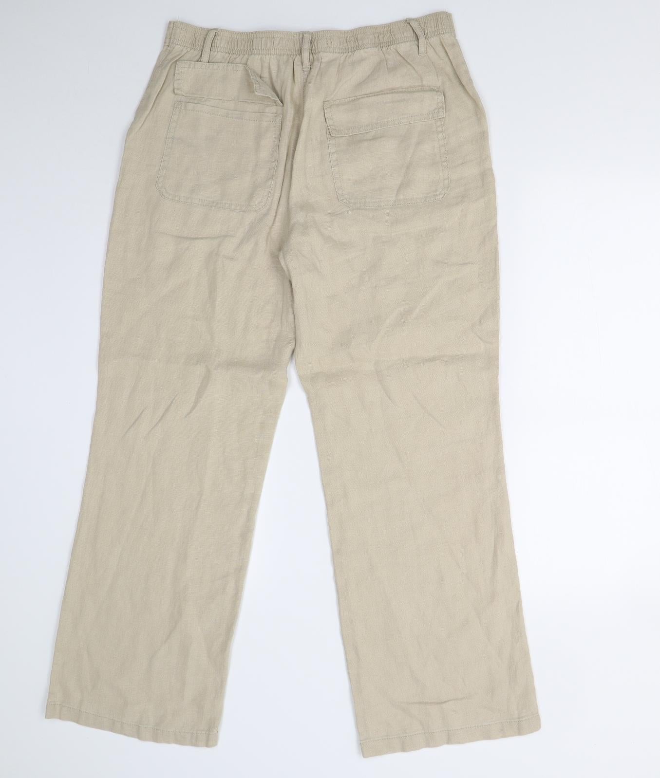 M&S Womens Beige   Trousers  Size 12 L28 in - Short