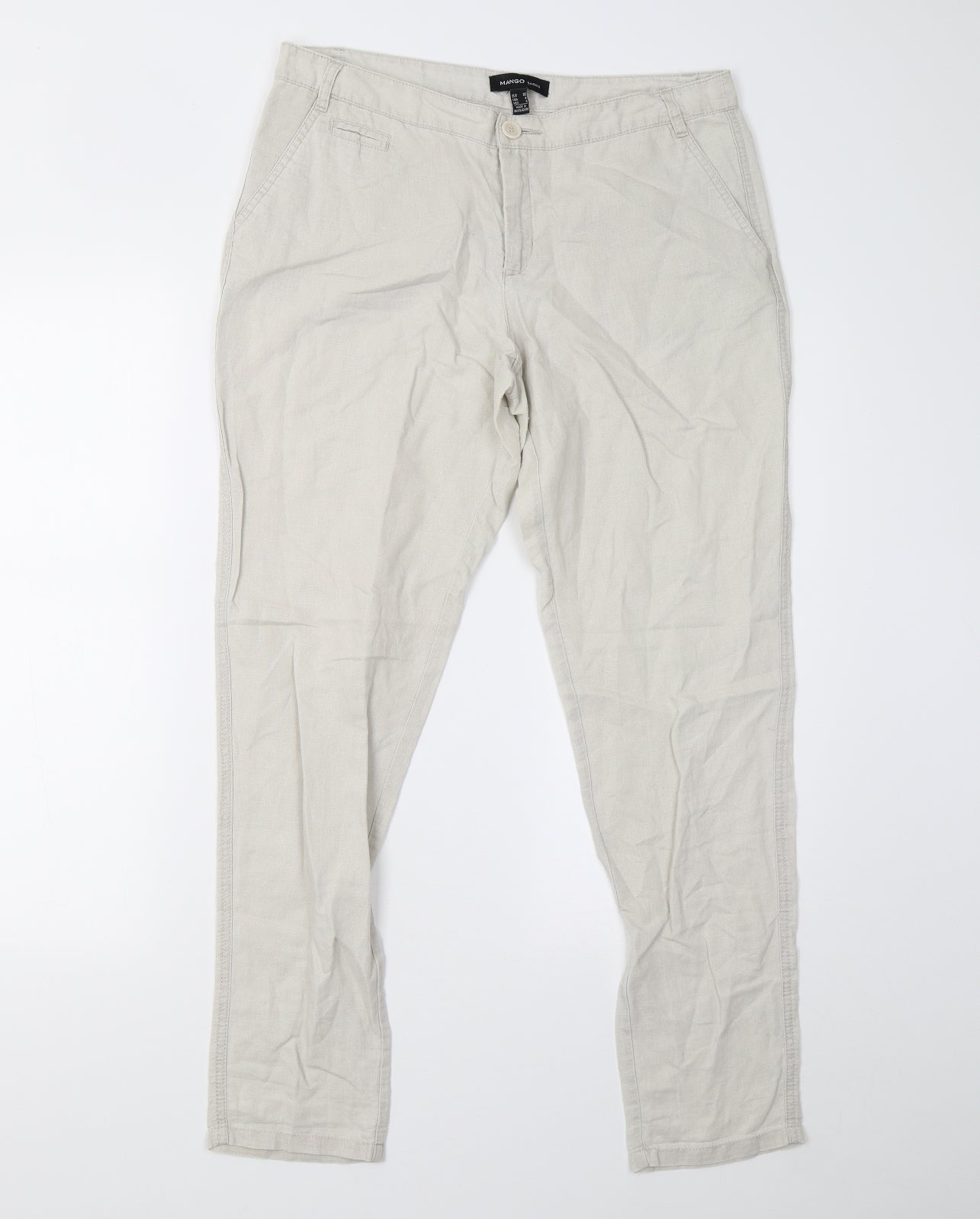Mango Womens Beige   Trousers  Size 10 L28 in