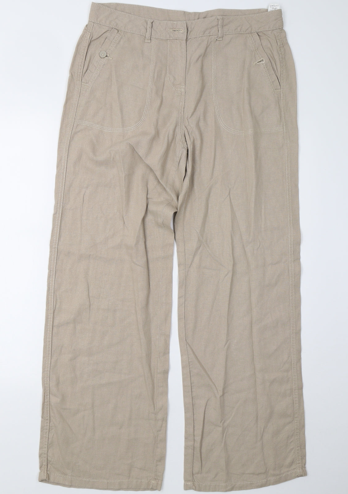 M&S Womens Beige   Trousers  Size 12 L30 in