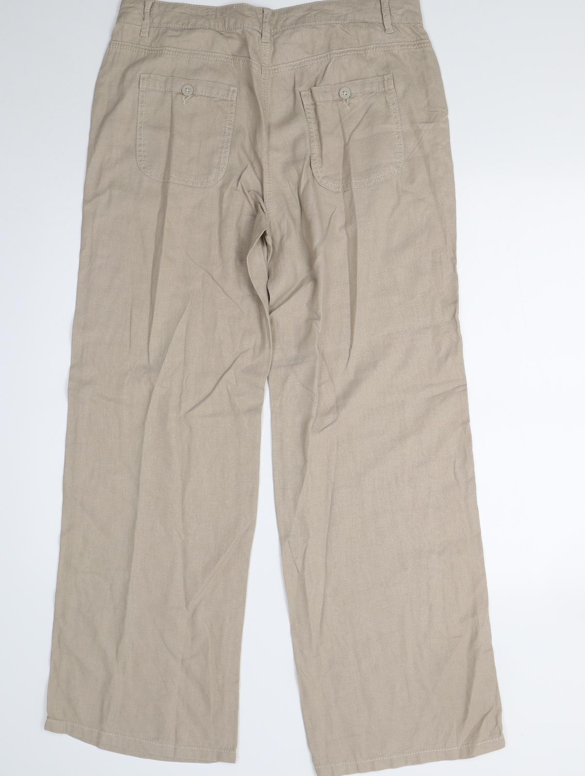 M&S Womens Beige   Trousers  Size 12 L30 in