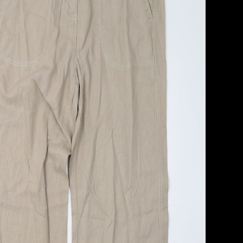 M&S Womens Beige   Trousers  Size 12 L30 in