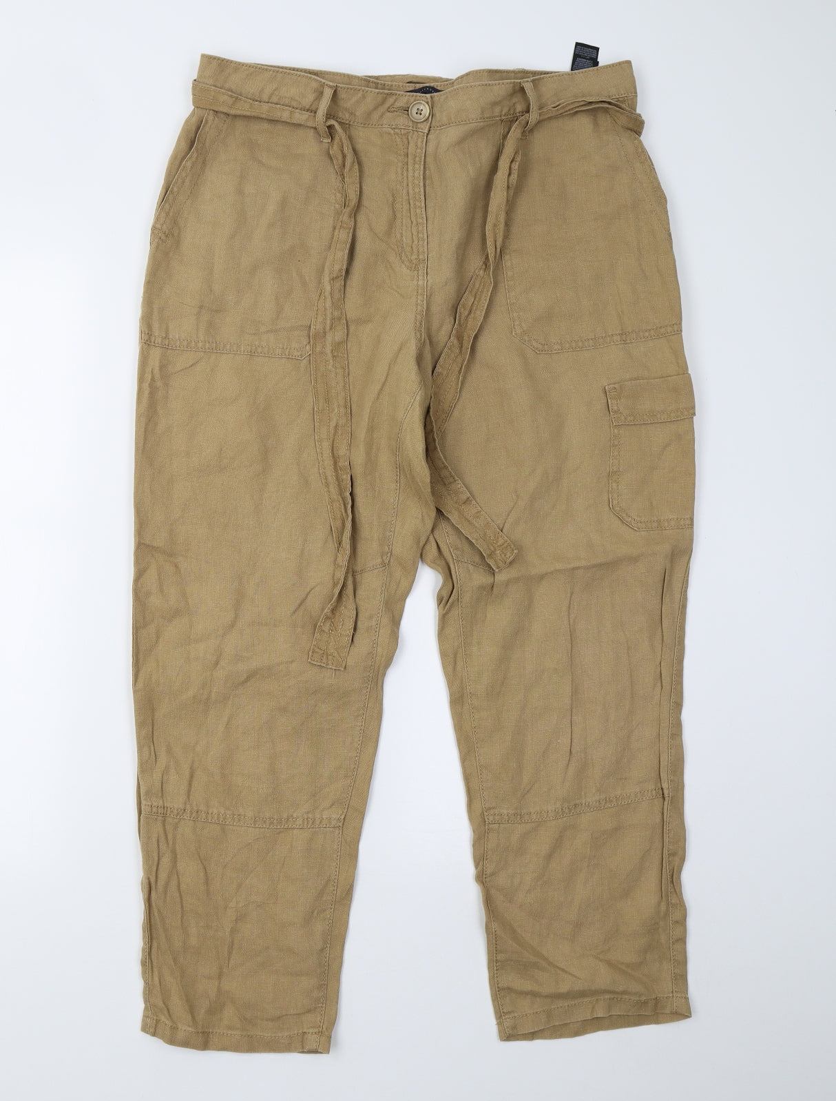M&S Womens Brown   Trousers  Size 14 L26 in - Short