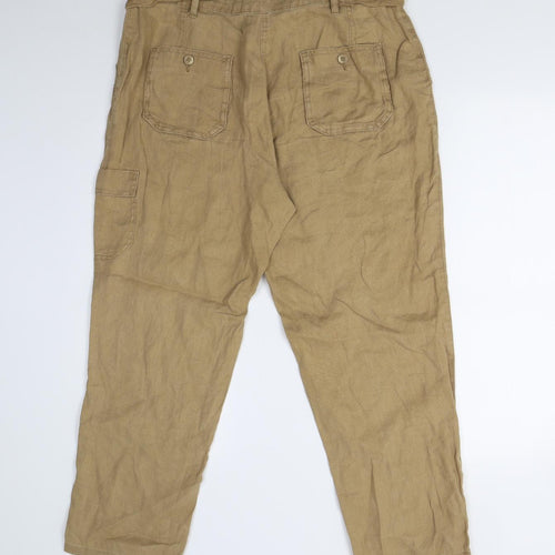 M&S Womens Brown   Trousers  Size 14 L26 in - Short