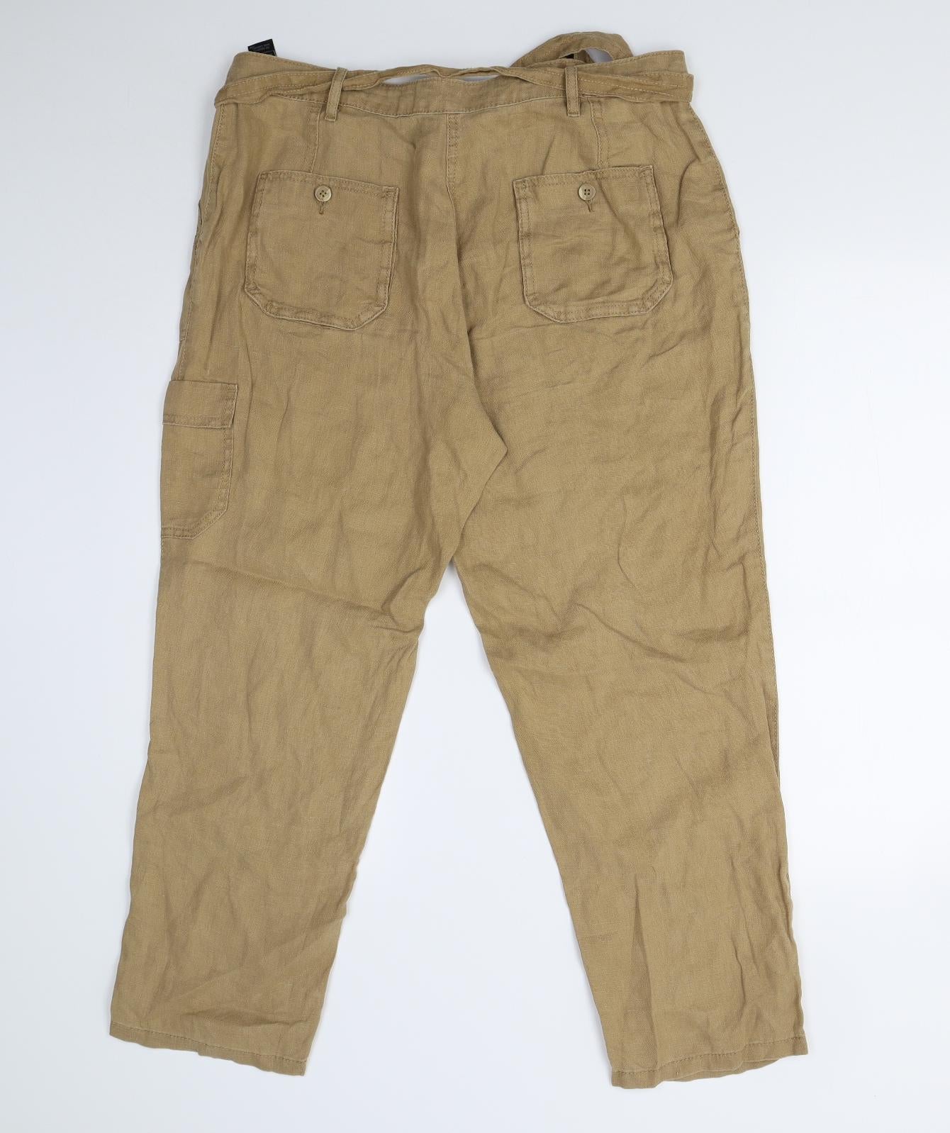 M&S Womens Brown   Trousers  Size 14 L26 in - Short