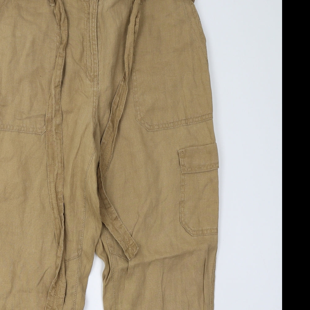 M&S Womens Brown   Trousers  Size 14 L26 in - Short