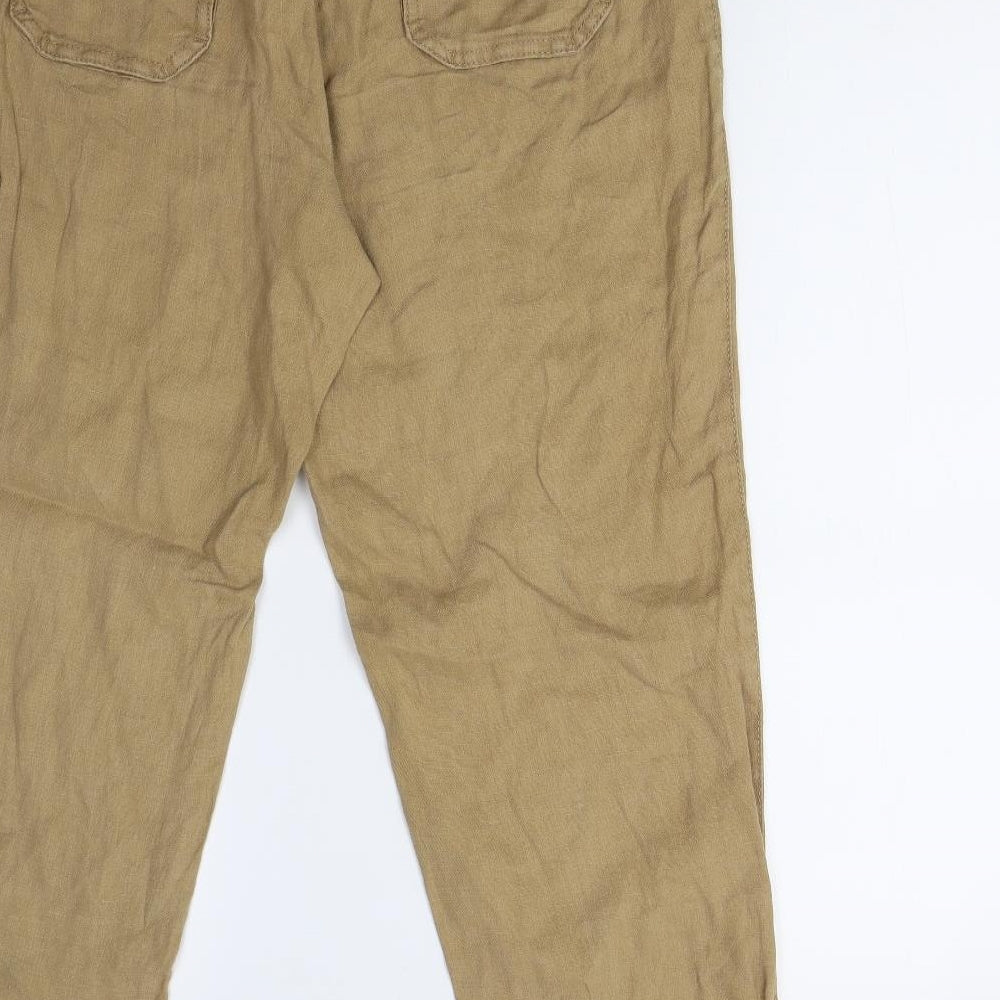 M&S Womens Brown   Trousers  Size 14 L26 in - Short