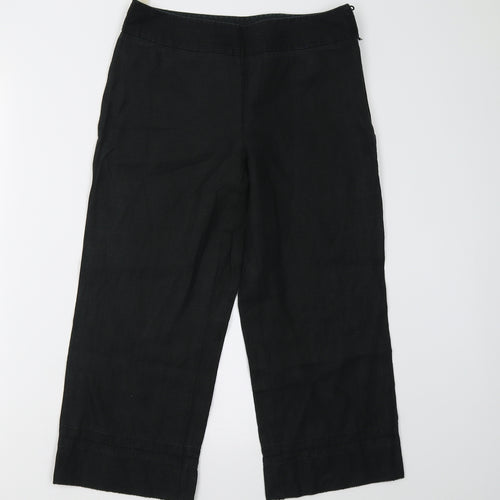 Next Petite Womens Black   Capri Trousers Size 8 L20 in