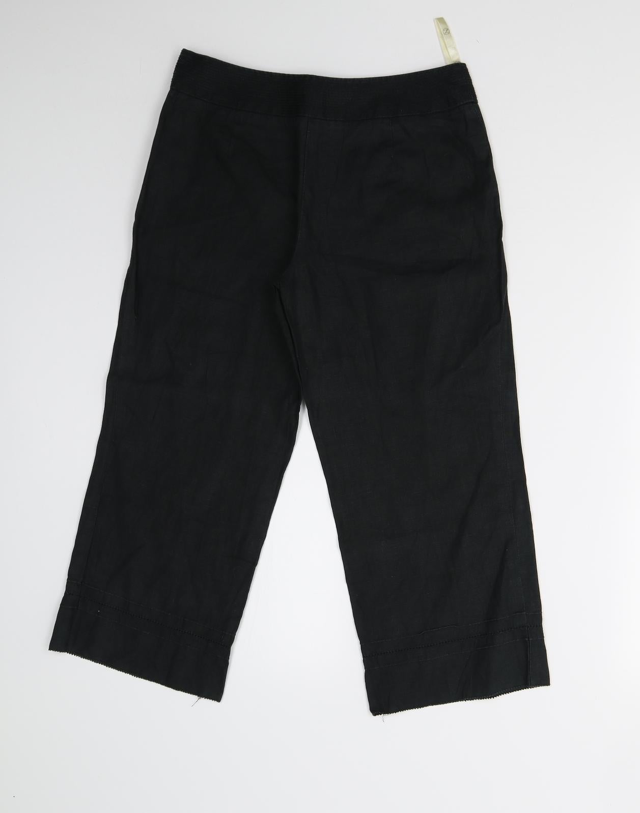 Next Petite Womens Black   Capri Trousers Size 8 L20 in
