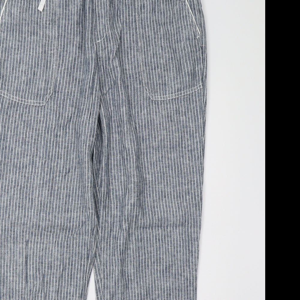 TU Womens Blue Striped  Trousers  Size 14 L29 in