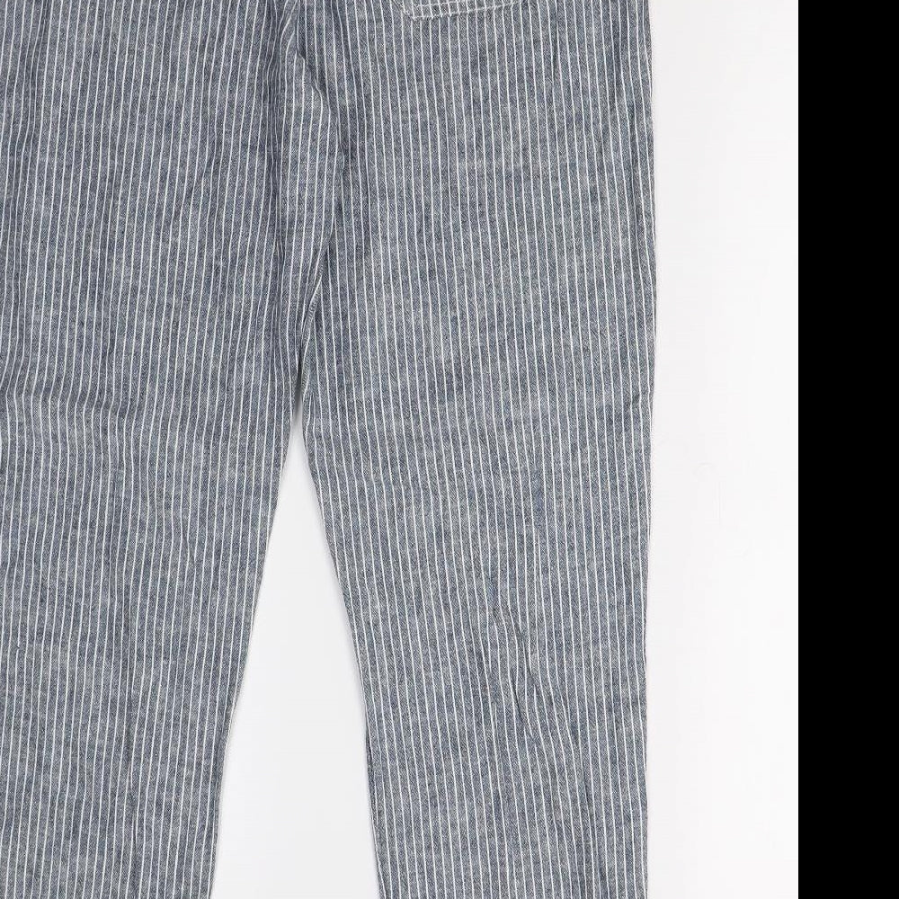TU Womens Blue Striped  Trousers  Size 14 L29 in