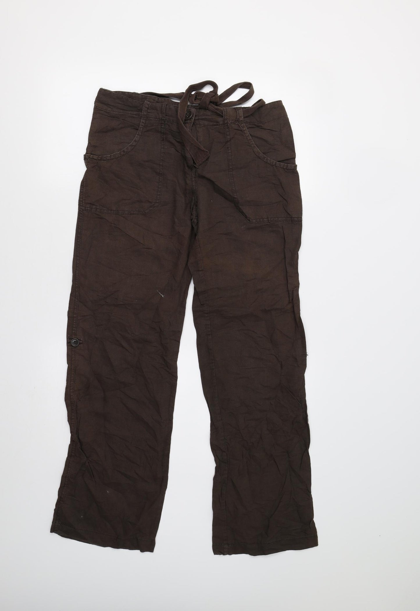 H&M Womens Brown   Trousers  Size 10 L30 in