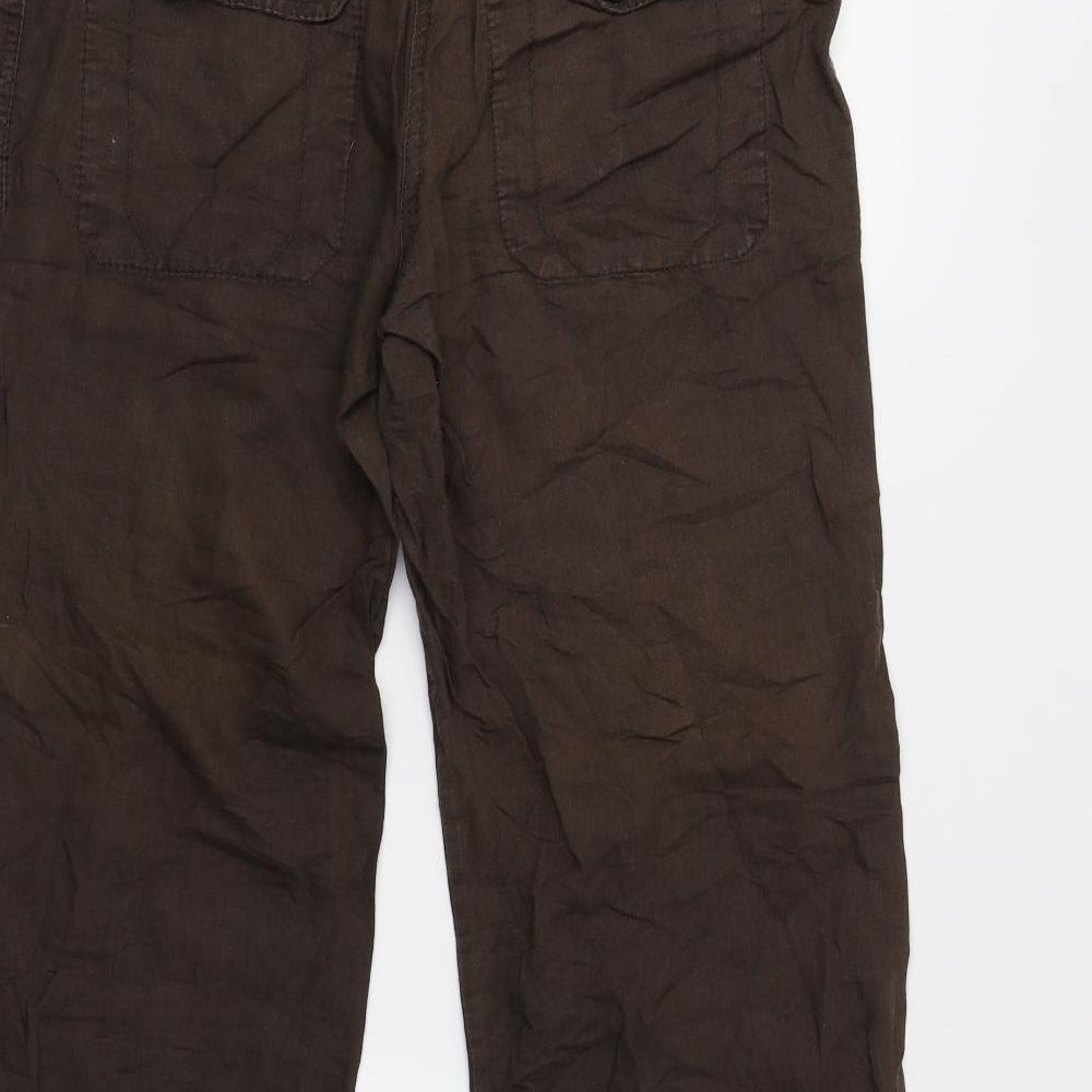 H&M Womens Brown   Trousers  Size 10 L30 in