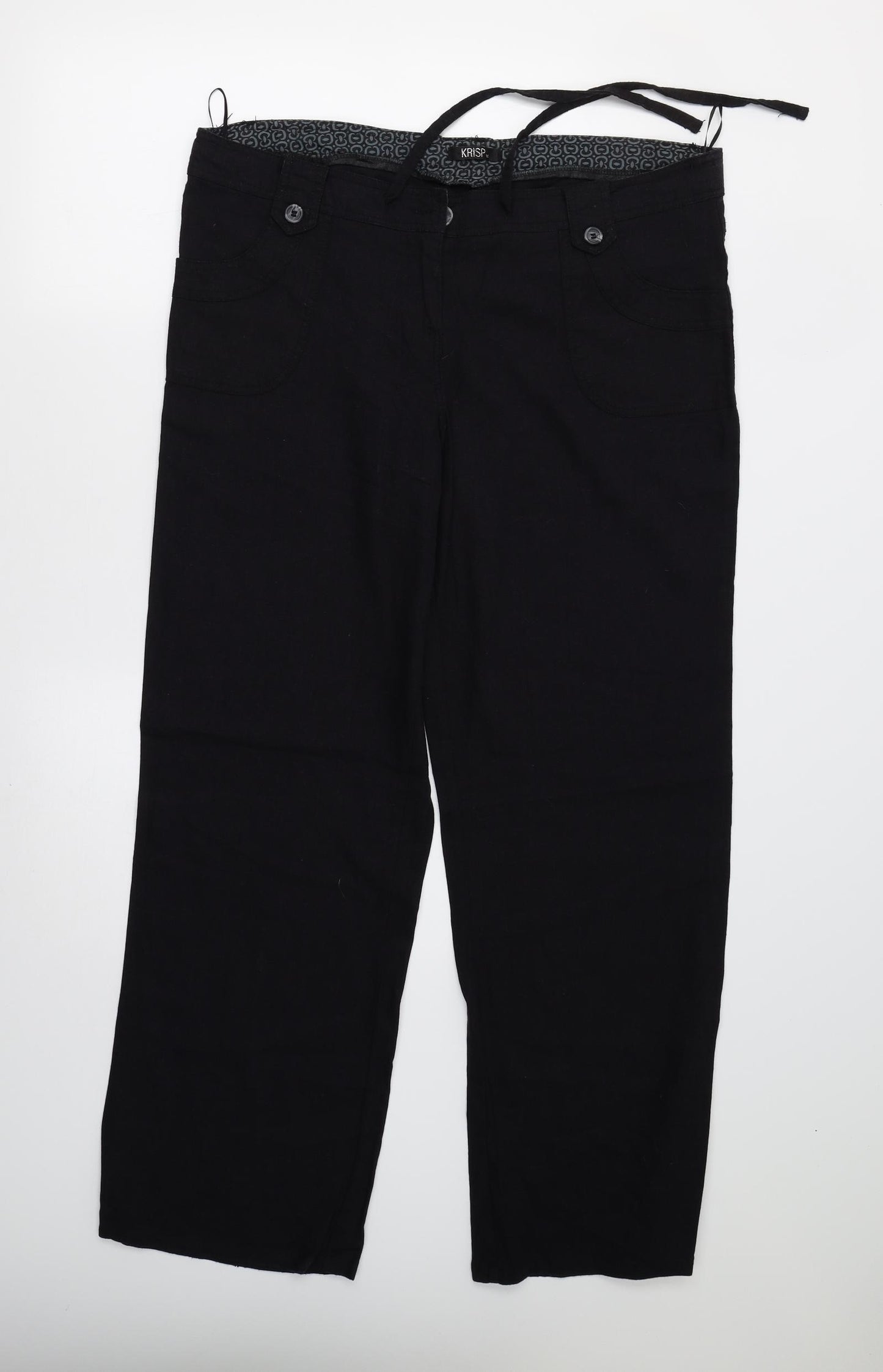 Krisp Womens Black   Trousers  Size 14 L31 in