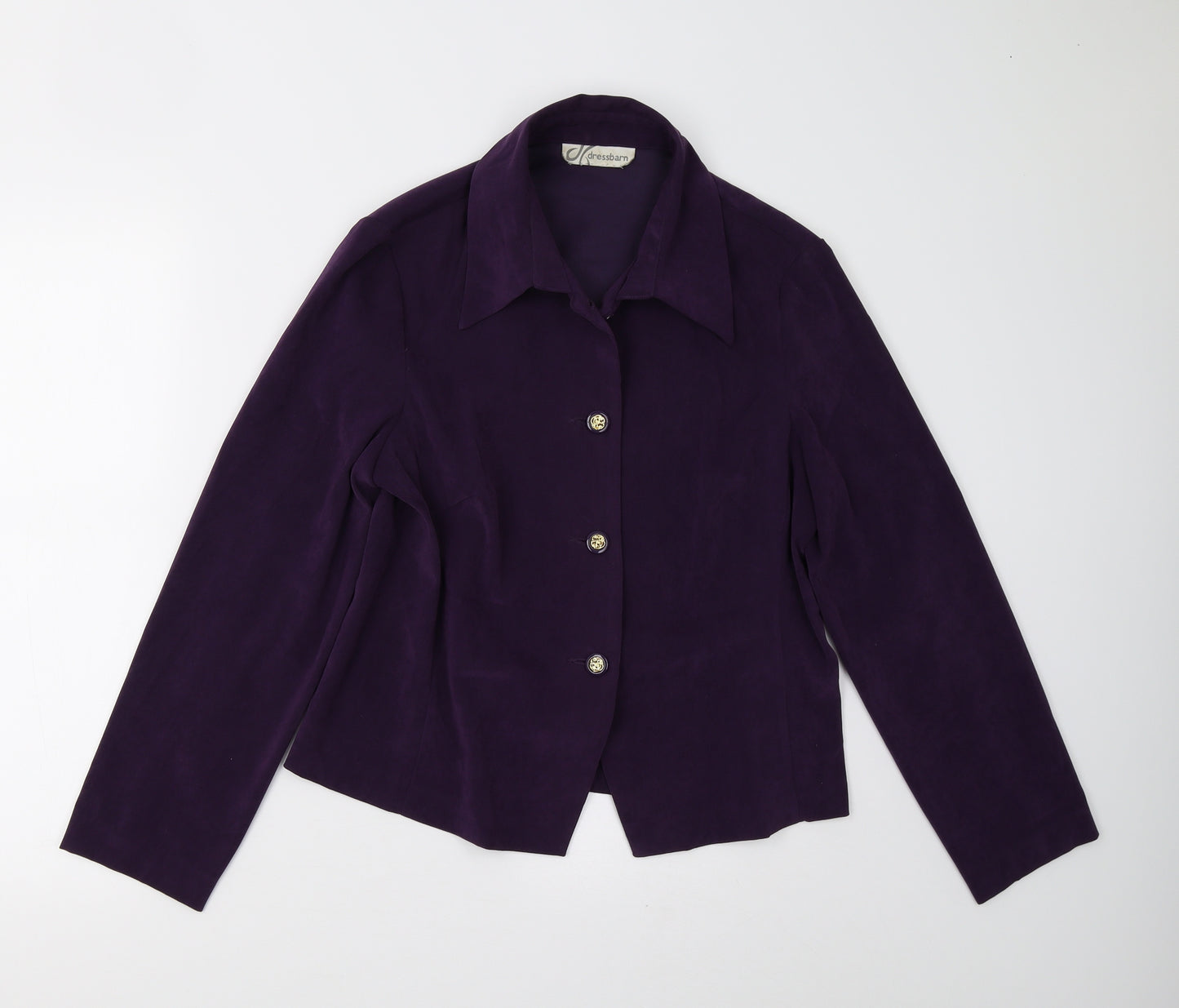 Dressbarn Womens Purple   Basic Button-Up Size M