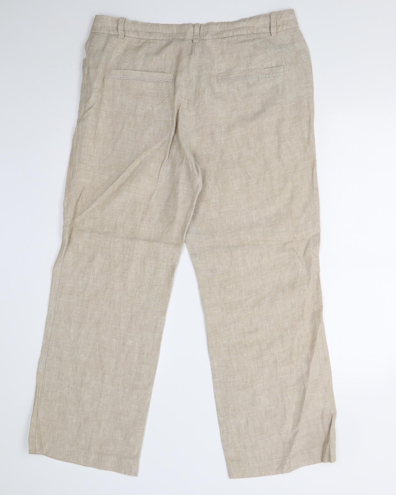 Monsoon Womens Beige   Trousers  Size 14 L27 in