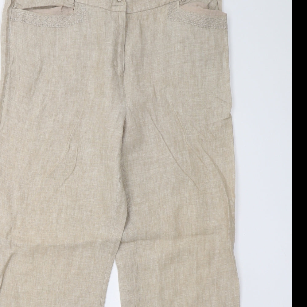 Monsoon Womens Beige   Trousers  Size 14 L27 in