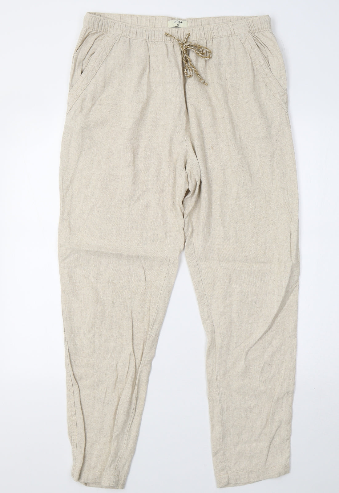 Papaya Womens Beige   Trousers  Size 12 L28 in