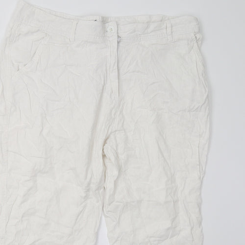 Brandtex Womens White   Capri Trousers Size 16 L21 in