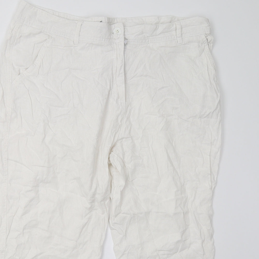 Brandtex Womens White   Capri Trousers Size 16 L21 in