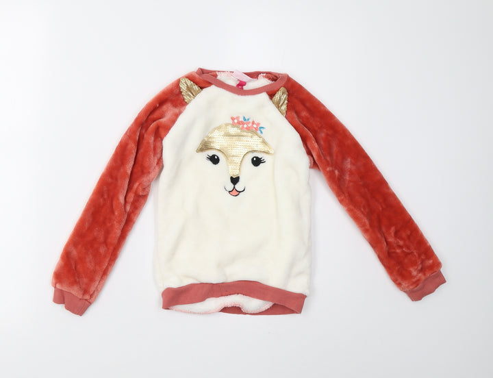 Penelope Mack Girls Multicoloured  Fleece Pullover Jumper Size 6 Years